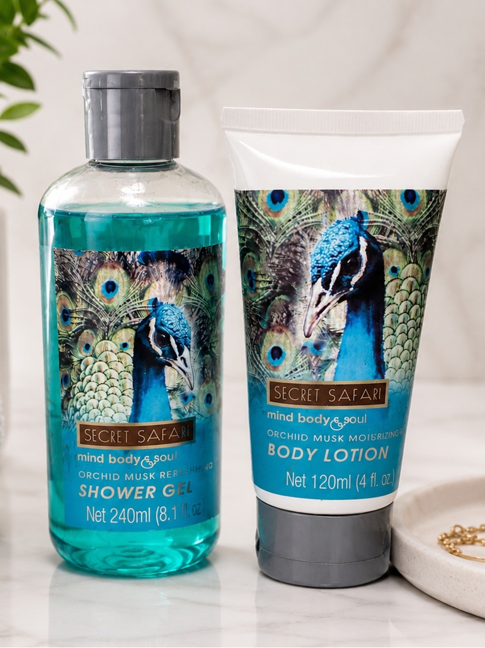 Secret Safari Orchid Musk Bath & Body Set | Shower Gel & Lotion Bundle